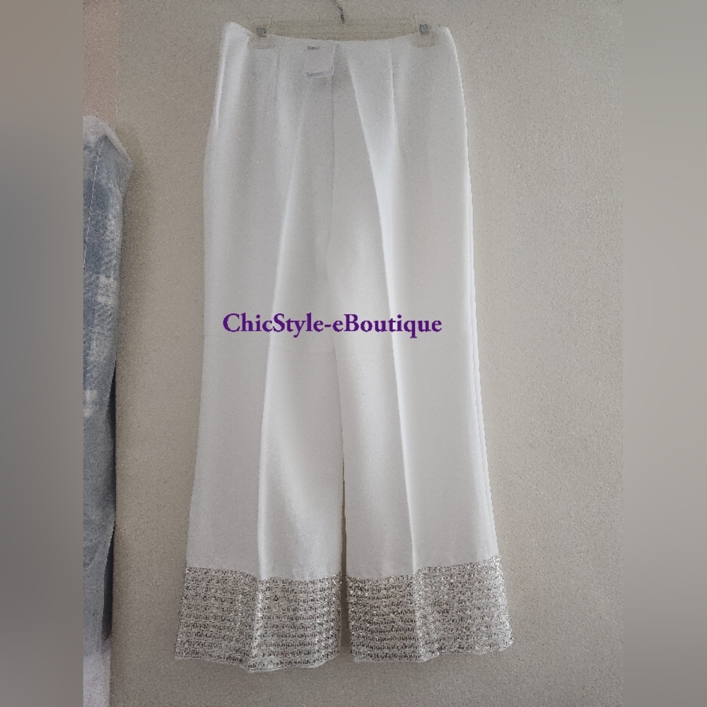 H&M Bead-embellished Pants white (PANTS ONLY). NWT. Top separately sold - Picture 4 of 16